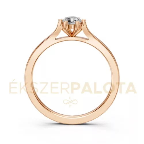 Ékszerpalota eljegyzési gyűrű 0,30ct gyémánttal BRK649 rozé arany