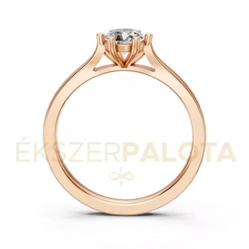 Ékszerpalota eljegyzési gyűrű 0,40ct H/SI gyémánttal BRK649 rozé arany