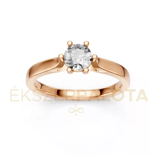 Ékszerpalota eljegyzési gyűrű 0,5ct G/VS gyémánttal BRK649 rozé arany