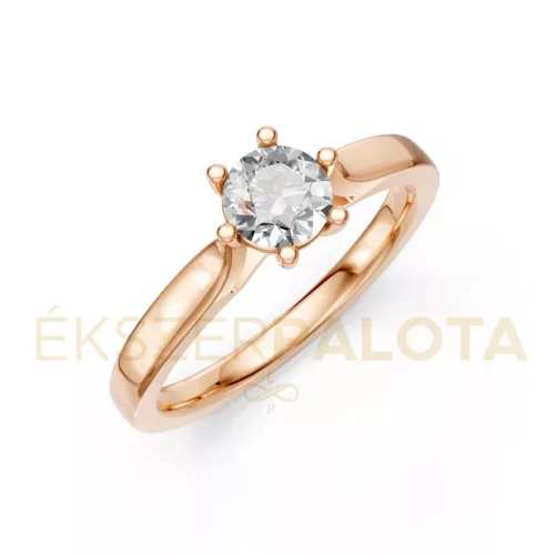 Ékszerpalota eljegyzési gyűrű 0,5ct gyémánttal BRK649 rozé arany