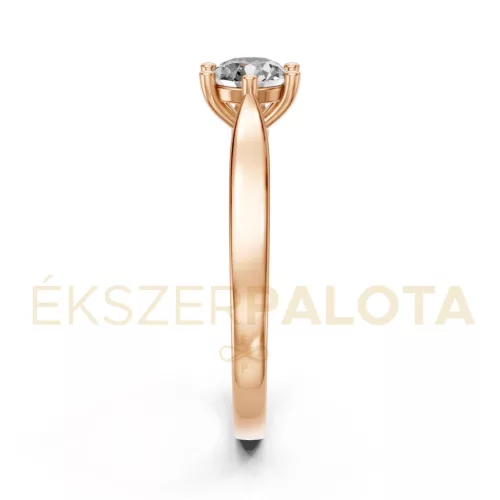 Ékszerpalota eljegyzési gyűrű 0,5ct gyémánttal BRK649 rozé arany