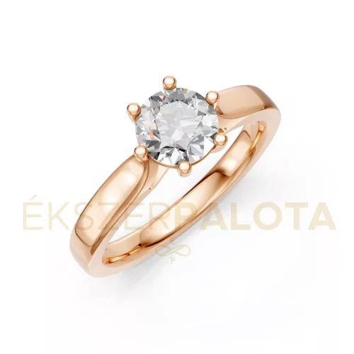 Ékszerpalota eljegyzési gyűrű 0,8ct G/VS gyémánttal BRK649 rozé arany