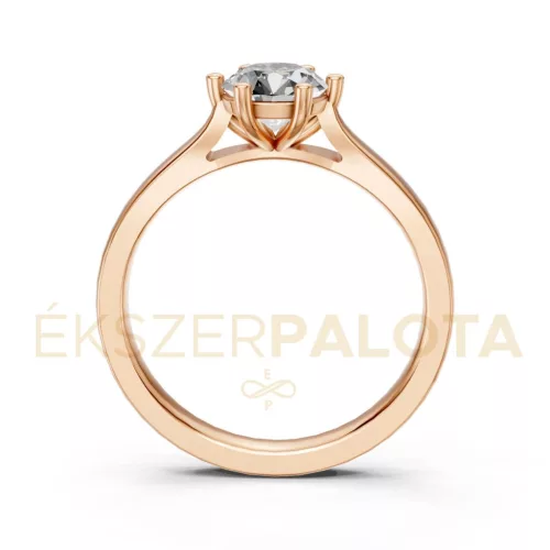 Ékszerpalota eljegyzési gyűrű 0,8ct G/VS gyémánttal BRK649 rozé arany