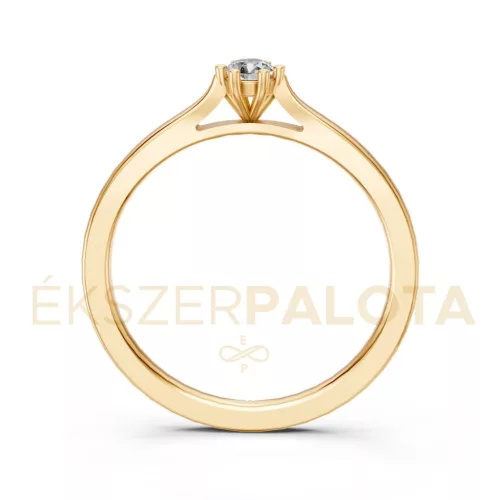 Ékszerpalota eljegyzési gyűrű 0,1ct H/SI gyémánttal BRK649 sárga arany