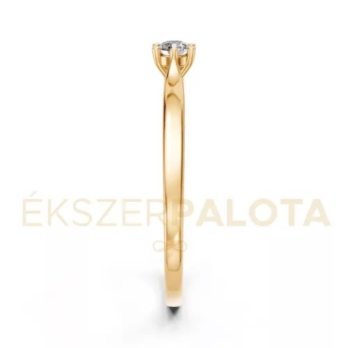 Ékszerpalota eljegyzési gyűrű 0,1ct H/SI gyémánttal BRK649 sárga arany