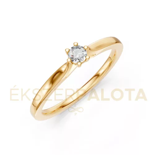 Ékszerpalota eljegyzési gyűrű 0,1ct gyémánttal BRK649 sárga arany