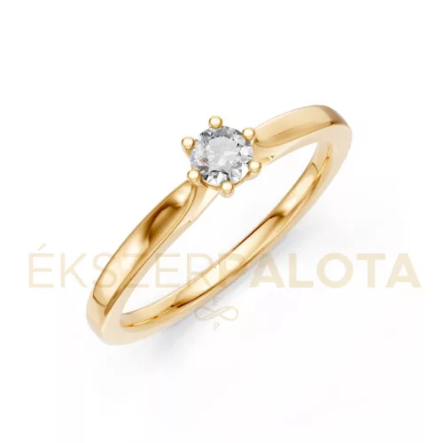 Ékszerpalota eljegyzési gyűrű 0,17ct gyémánttal BRK649 sárga arany