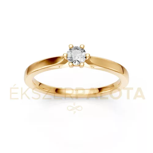 Ékszerpalota eljegyzési gyűrű 0,17ct gyémánttal BRK649 sárga arany