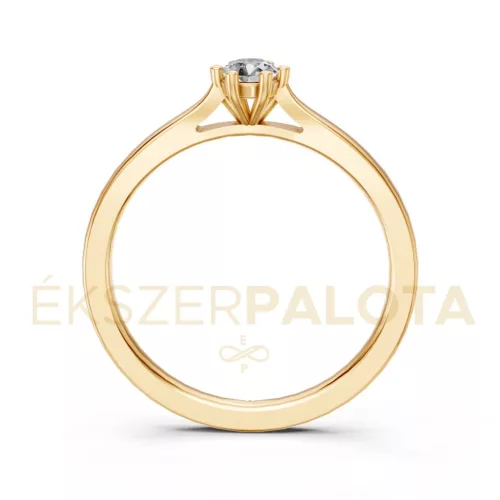 Ékszerpalota eljegyzési gyűrű 0,20ct G/VS gyémánttal BRK649 sárga arany
