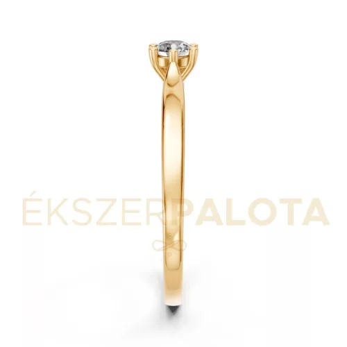 Ékszerpalota eljegyzési gyűrű 0,20ct gyémánttal BRK649 sárga arany