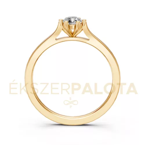 Ékszerpalota eljegyzési gyűrű 0,25ct H/SI gyémánttal BRK649 sárga arany