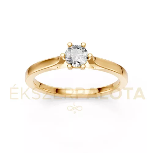 Ékszerpalota eljegyzési gyűrű 0,30ct H/SI gyémánttal BRK649 sárga arany