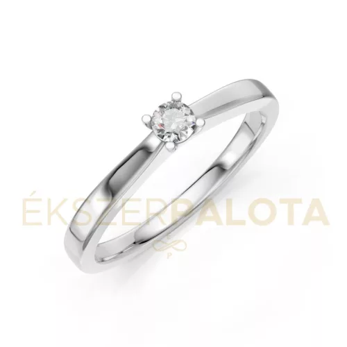 Ékszerpalota eljegyzési gyűrű 0,1ct gyémánttal BRK650 fehér arany