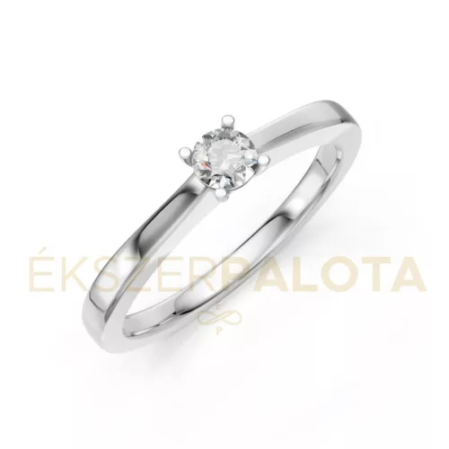 Ékszerpalota eljegyzési gyűrű 0,2ct gyémánttal BRK650 fehér arany