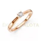Ékszerpalota eljegyzési gyűrű 0,1ct gyémánttal BRK650 rozé arany