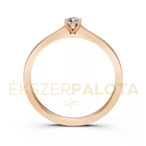 Ékszerpalota eljegyzési gyűrű 0,1ct gyémánttal BRK650 rozé arany