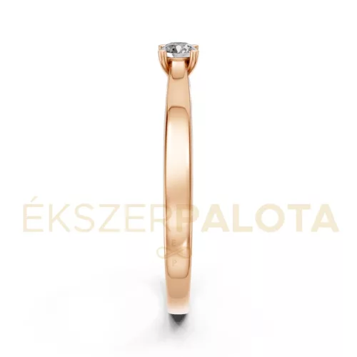 Ékszerpalota eljegyzési gyűrű 0,1ct gyémánttal BRK650 rozé arany
