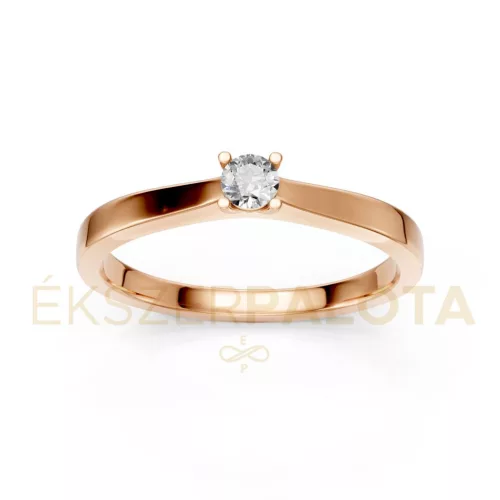 Ékszerpalota eljegyzési gyűrű 0,1ct gyémánttal BRK650 rozé arany