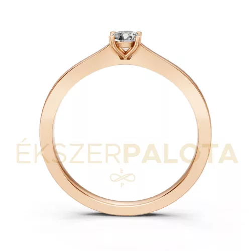 Ékszerpalota eljegyzési gyűrű 0,17ct gyémánttal BRK650 rozé arany