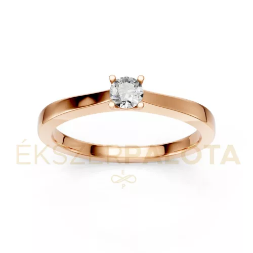 Ékszerpalota eljegyzési gyűrű 0,2ct gyémánttal BRK650 rozé arany