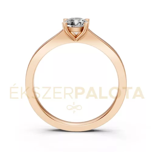 Ékszerpalota eljegyzési gyűrű 0,4ct gyémánttal BRK650 rozé arany