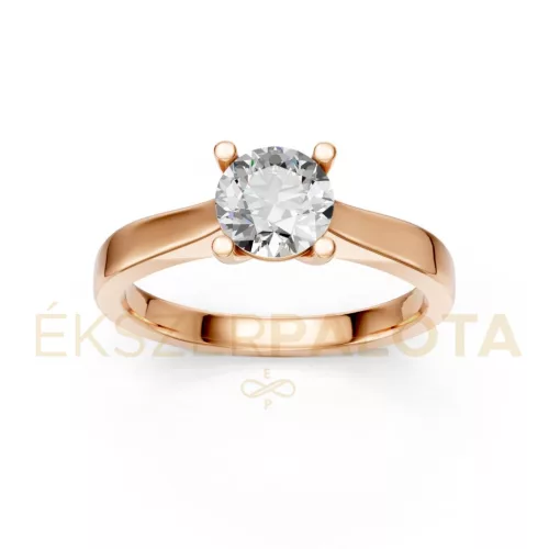 Ékszerpalota eljegyzési gyűrű 0,8ct gyémánttal BRK650 rozé arany