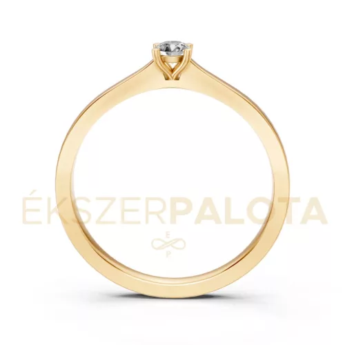 Ékszerpalota eljegyzési gyűrű 0,1ct gyémánttal BRK650 sárga arany