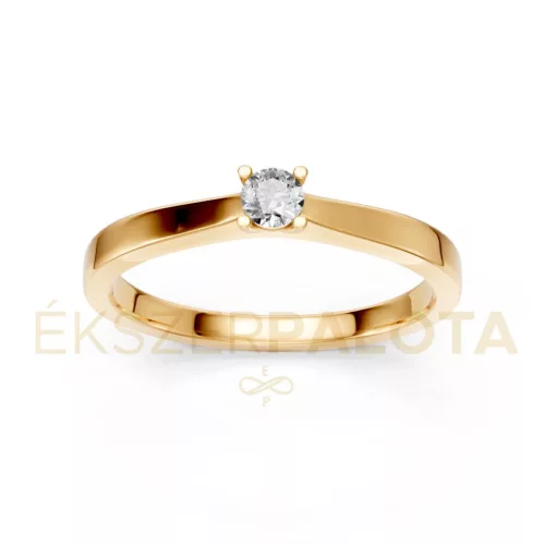 Ékszerpalota eljegyzési gyűrű 0,1ct gyémánttal BRK650 sárga arany
