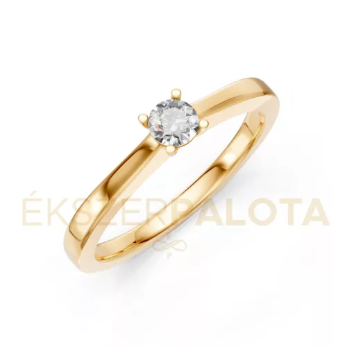 Ékszerpalota eljegyzési gyűrű 0,2ct gyémánttal BRK650 sárga arany
