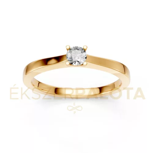 Ékszerpalota eljegyzési gyűrű 0,2ct gyémánttal BRK650 sárga arany