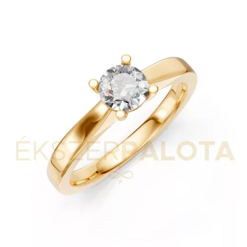 Ékszerpalota eljegyzési gyűrű 0,4ct H/VS gyémánttal BRK650 sárga arany