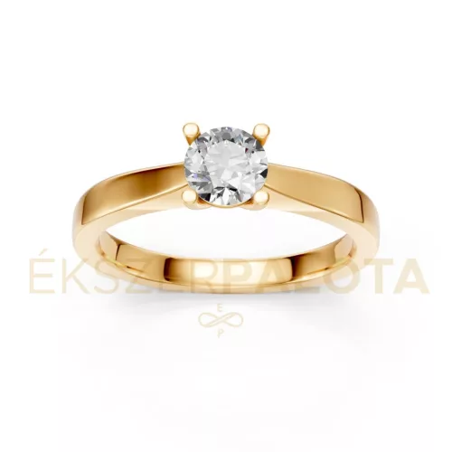 Ékszerpalota eljegyzési gyűrű 0,4ct H/VS gyémánttal BRK650 sárga arany