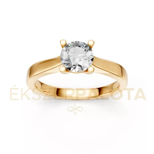 Ékszerpalota eljegyzési gyűrű 0,8ct gyémánttal BRK650 sárga arany