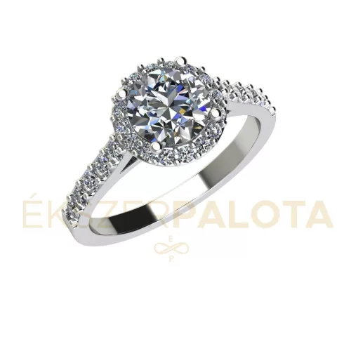 Ékszerpalota eljegyzési gyűrű  0.8ct G/VS gyémánttal BRK651 fehér arany