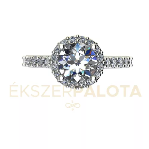 Ékszerpalota eljegyzési gyűrű 0.8ct gyémánttal BRK651 fehér arany