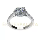 Ékszerpalota eljegyzési gyűrű  0.8ct G/VS gyémánttal BRK651 platina