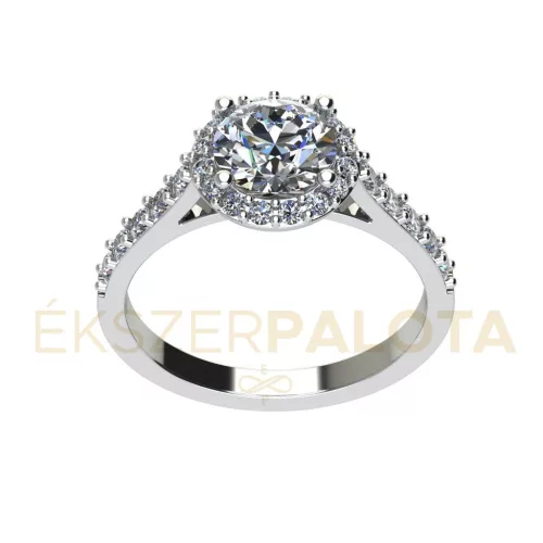 Ékszerpalota eljegyzési gyűrű 0.8ct gyémánttal BRK651 platina