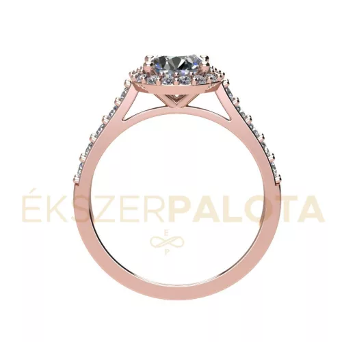 Ékszerpalota eljegyzési gyűrű  0.8ct H/SI gyémánttal BRK651 rozé arany