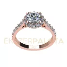 Ékszerpalota eljegyzési gyűrű 0.8ct gyémánttal BRK651 rozé arany