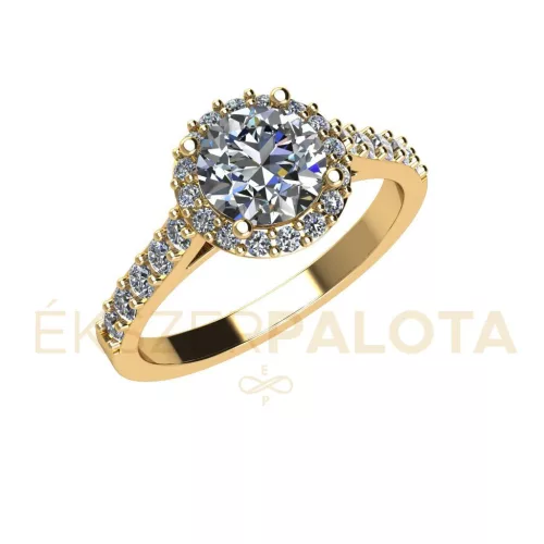 Ékszerpalota eljegyzési gyűrű  0.8ct H/SI gyémánttal BRK651 sárga arany