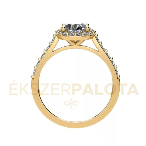 Ékszerpalota eljegyzési gyűrű  0.8ct H/SI gyémánttal BRK651 sárga arany