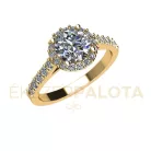 Ékszerpalota eljegyzési gyűrű  0.8ct G/VS gyémánttal BRK651 sárga arany