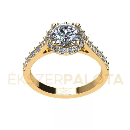 Ékszerpalota eljegyzési gyűrű 0.8ct gyémánttal BRK651 sárga arany