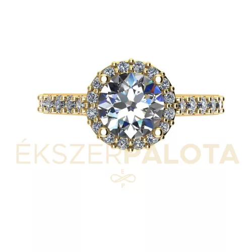 Ékszerpalota eljegyzési gyűrű 0.8ct gyémánttal BRK651 sárga arany