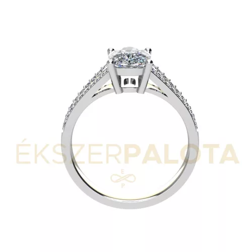 Ékszerpalota eljegyzési gyűrű 2ct G/VS gyémánttal BRK652 platina