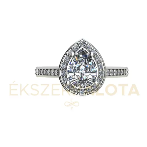 Ékszerpalota eljegyzési gyűrű 1ct H/SI gyémánttal BRK653 platina