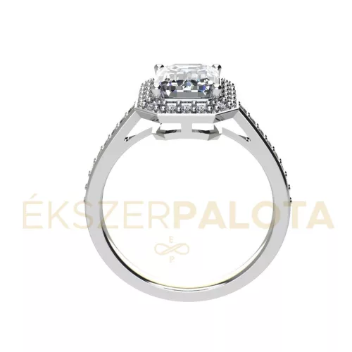 Ékszerpalota eljegyzési gyűrű 2ct G/VS gyémánttal BRK655 platina