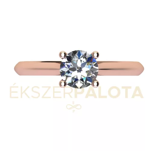 Ékszerpalota eljegyzési gyűrű  0.5ct G/VS gyémánttal BRK657 rozé arany 