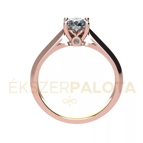 Ékszerpalota eljegyzési gyűrű  0.5ct H/VS gyémánttal BRK657 rozé arany 