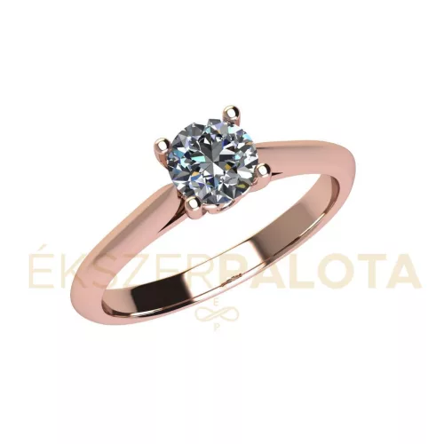Ékszerpalota eljegyzési gyűrű  0.5ct gyémánttal BRK657 rozé arany 